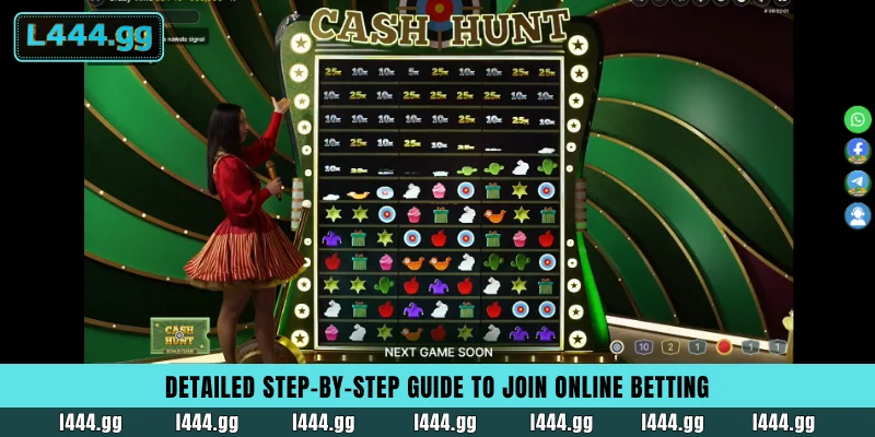 Step-by-step visual tutorial on joining L444 live casino rooms