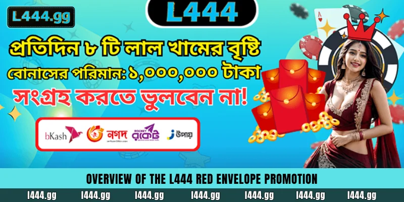 Overview of the L444 ৳1,000,000 daily red envelope prize pool and bonus features