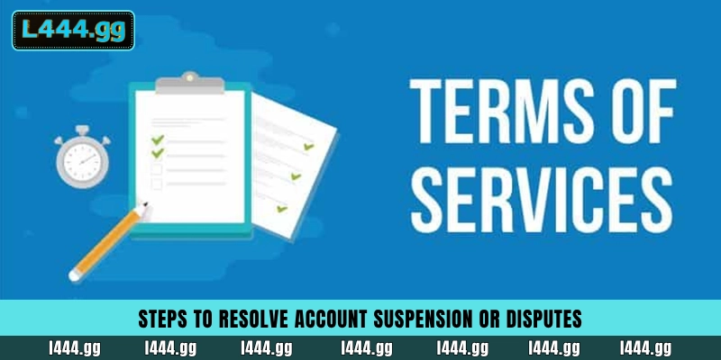 Terms of Service & Disclaimer 3 L444 account dispute resolution and suspension recovery process for users